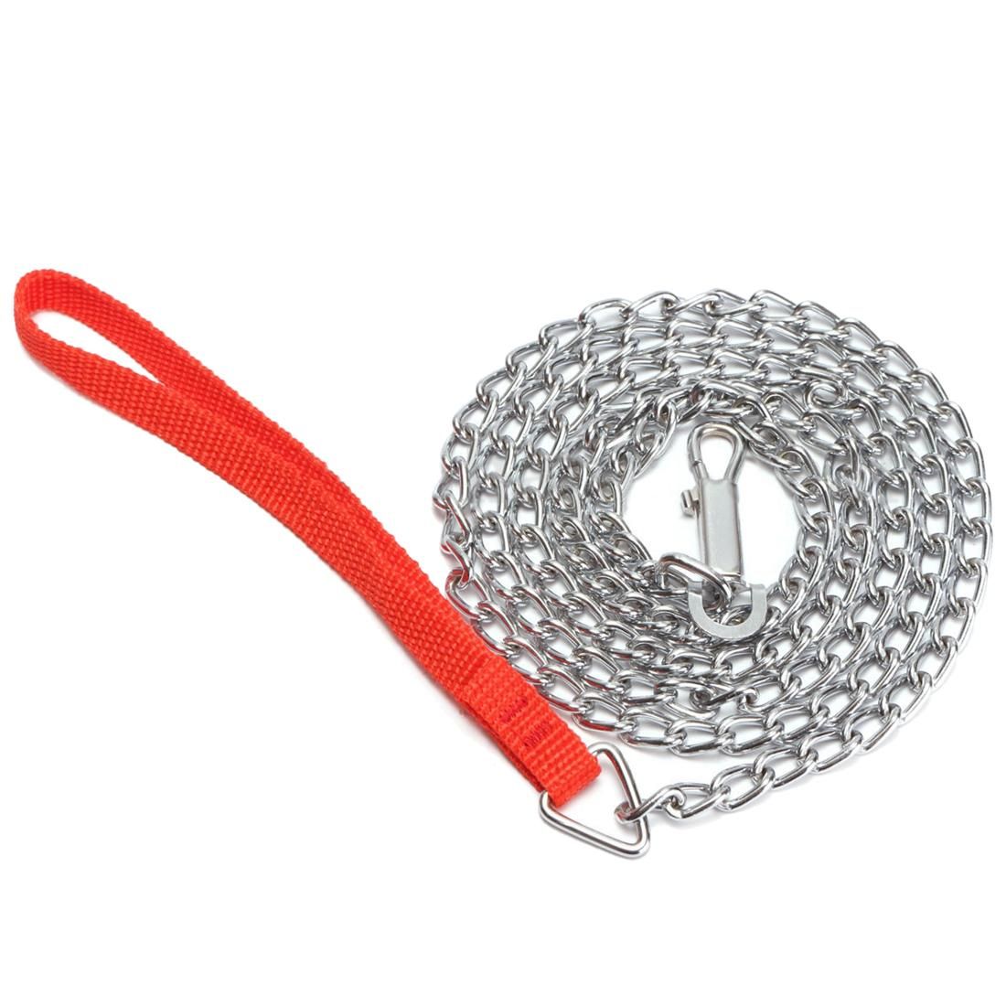 1.6m Heavy Duty Metal Chain Dog Puppy Walking Lead Clip Red