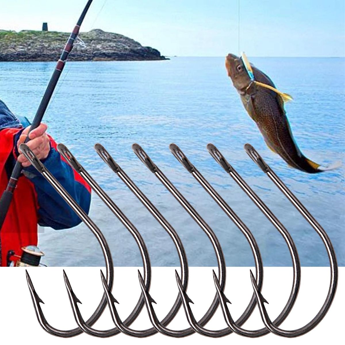 50Pcs Barbed Fishhooks Fishing Hooks Accessory