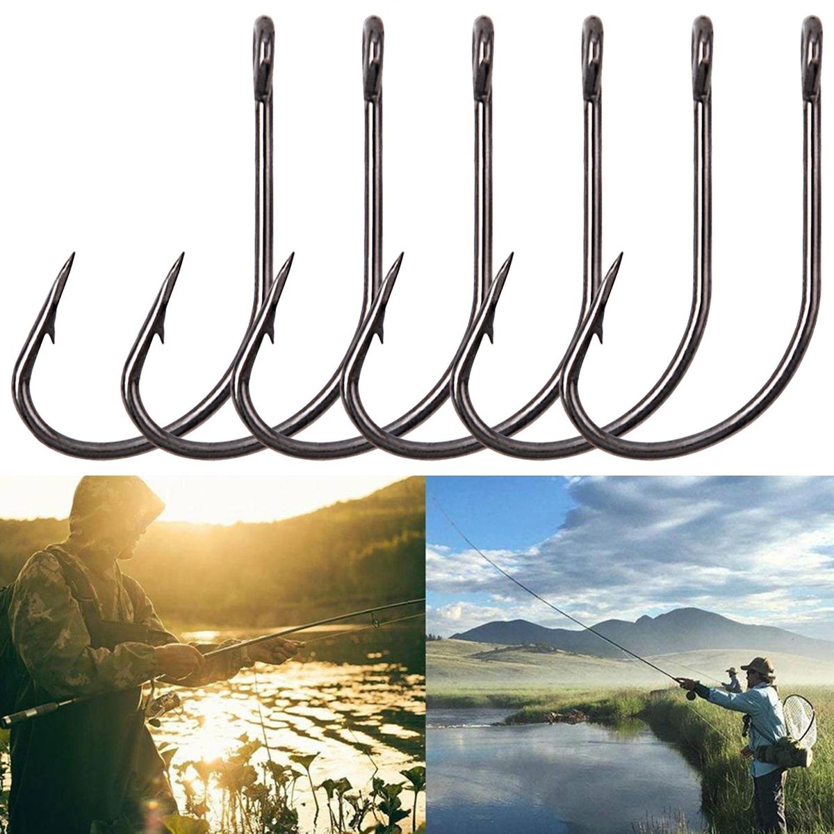 50Pcs Barbed Fishhooks Fishing Hooks Accessory