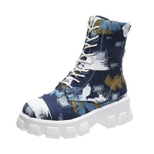 Denim Canvas Boots For Women