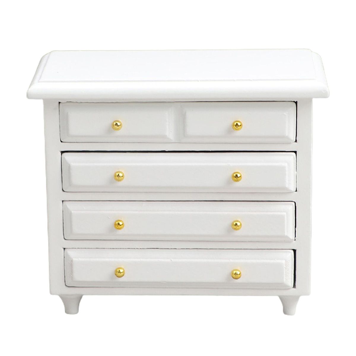 Dollhouse Cabinet Mini Bedroom Wooden Bed Side Cabinet Play House Toy White
