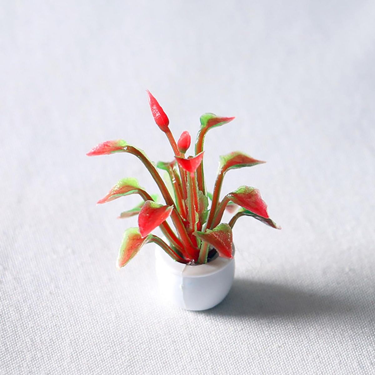 Dollhouse Pot Plant High Pot Plant Model Red