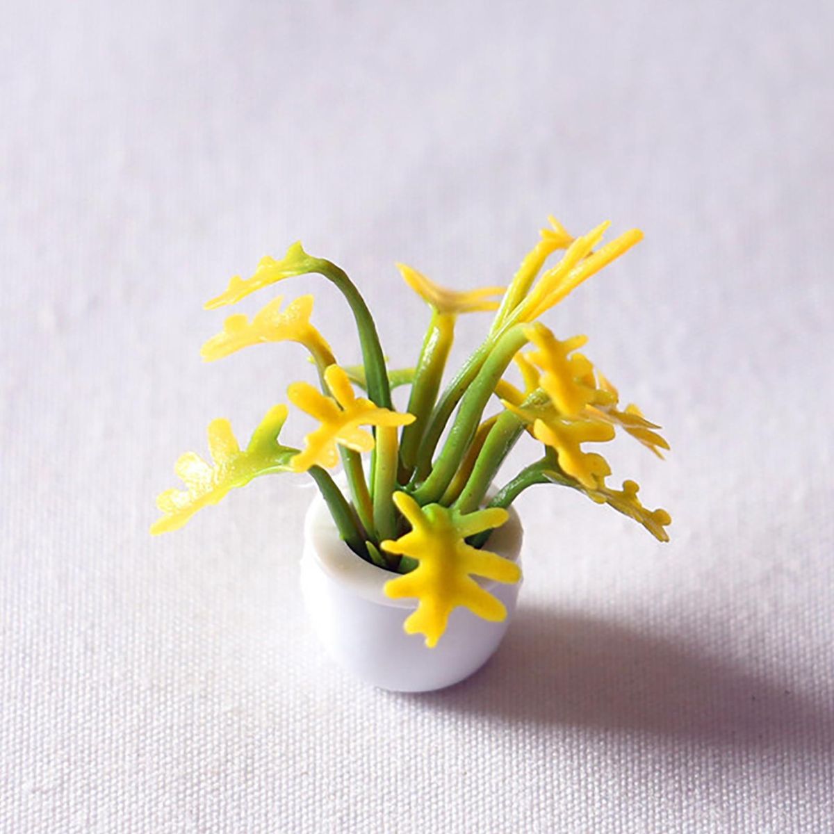 Mini Pot Plant Miniature Pot Plant Accessory Yellow