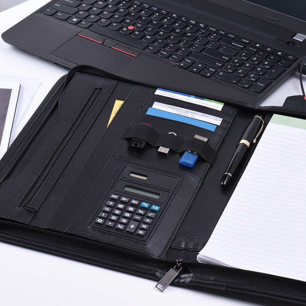 Multifunctional Professional Business Zippered Portfolio