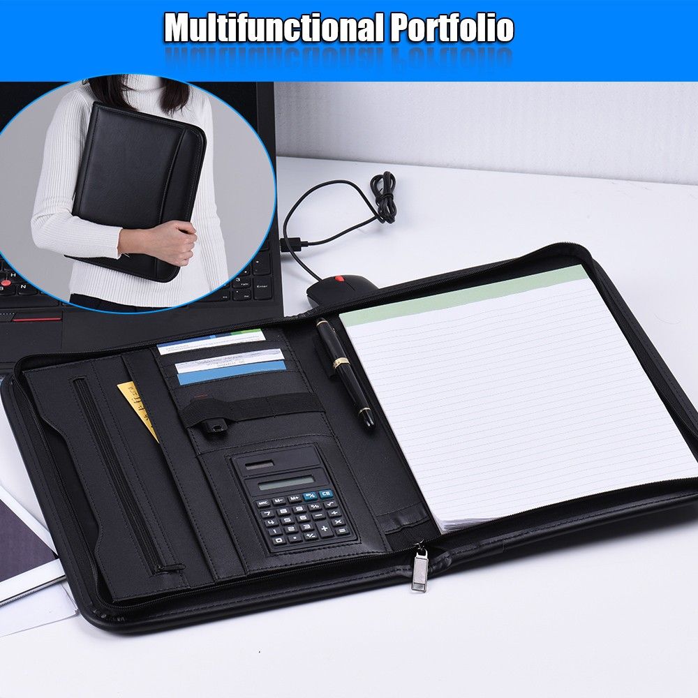 Multifunctional Professional Business Zippered Portfolio