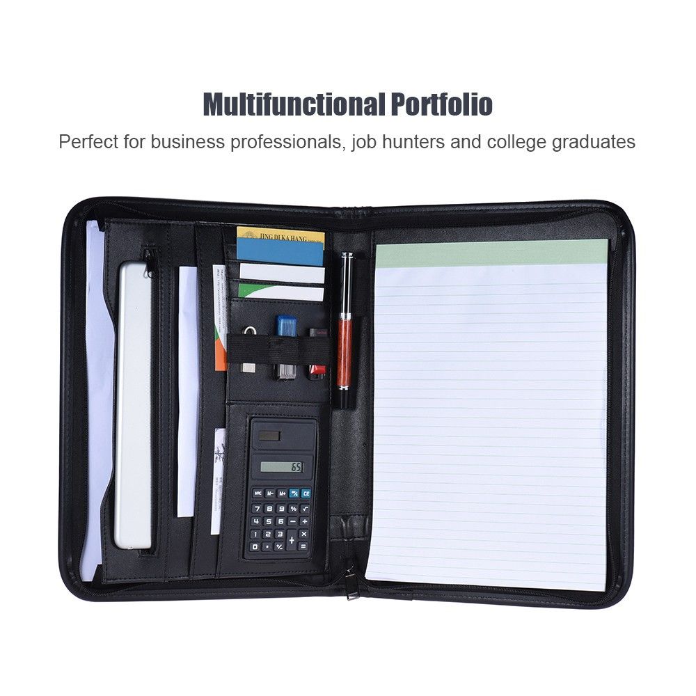 Multifunctional Professional Business Zippered Portfolio