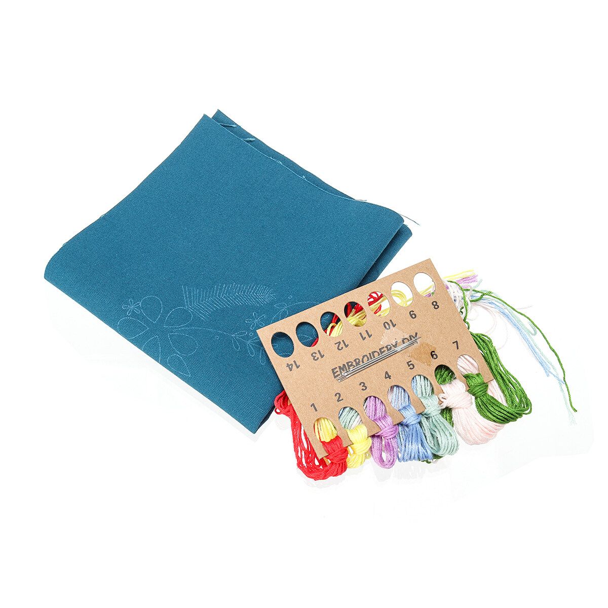 DIY Embroidery Starter Kit Flower Pattern Cross Stitch Needlework Without Hoop Fariy