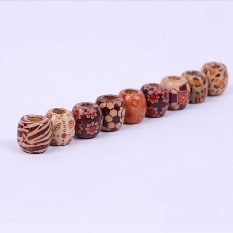 100 Pcs Round Wooden Beads 12 mm With 10 m Jewelry