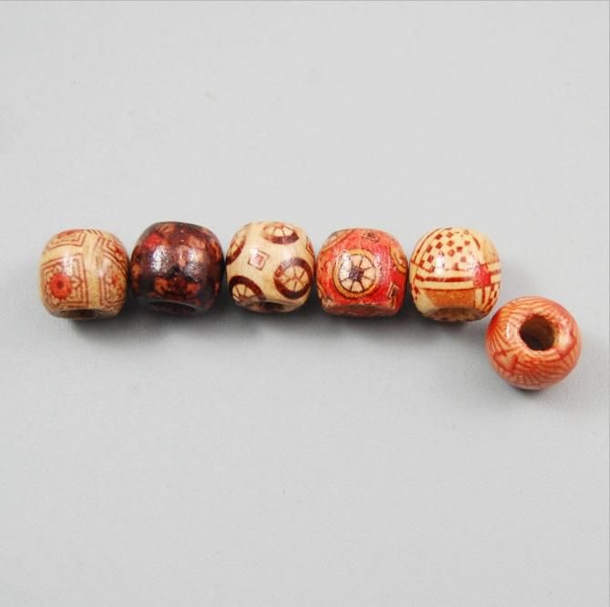 100 Pcs Round Wooden Beads 12 mm With 10 m Jewelry