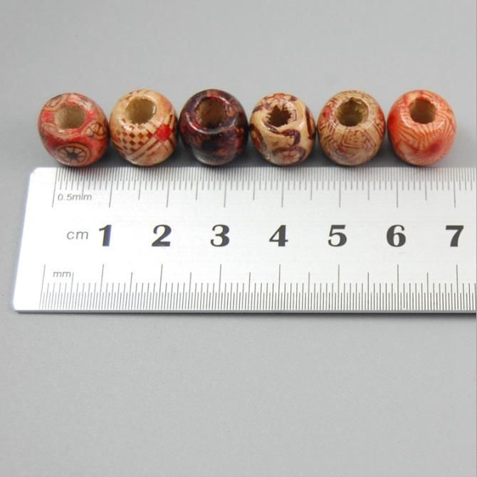 100 Pcs Round Wooden Beads 12 mm With 10 m Jewelry