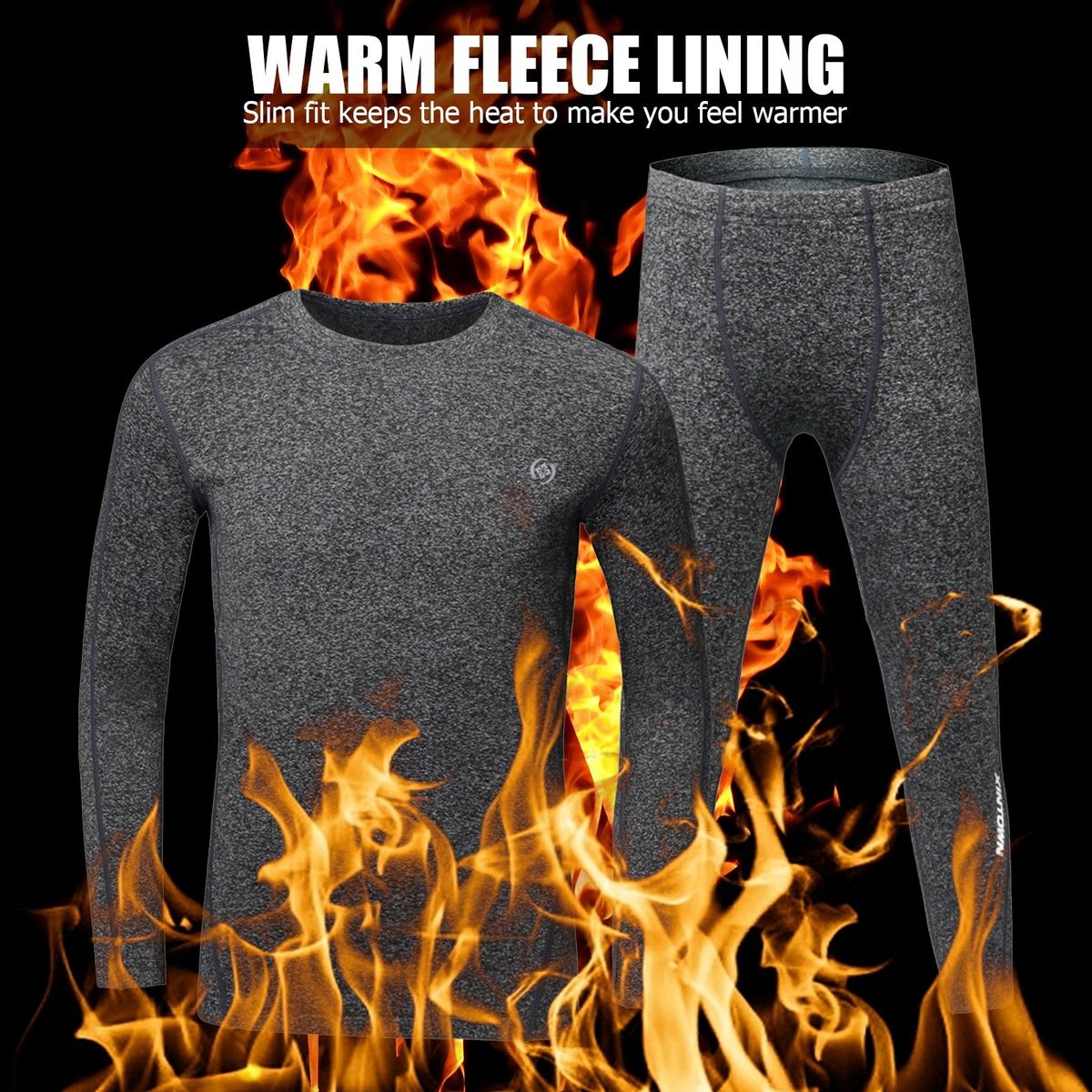 2PCS Children Winter Thermal Underwear Fleece Lining Thick
