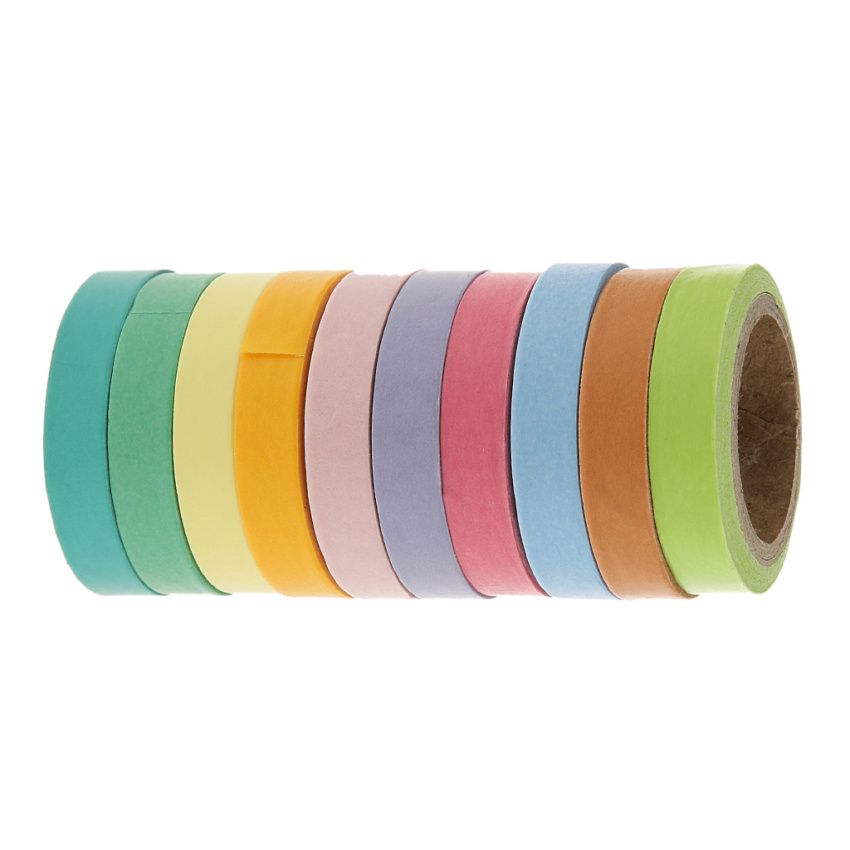 10pcs Colorful Decorative Washi Sticky Tape Masking