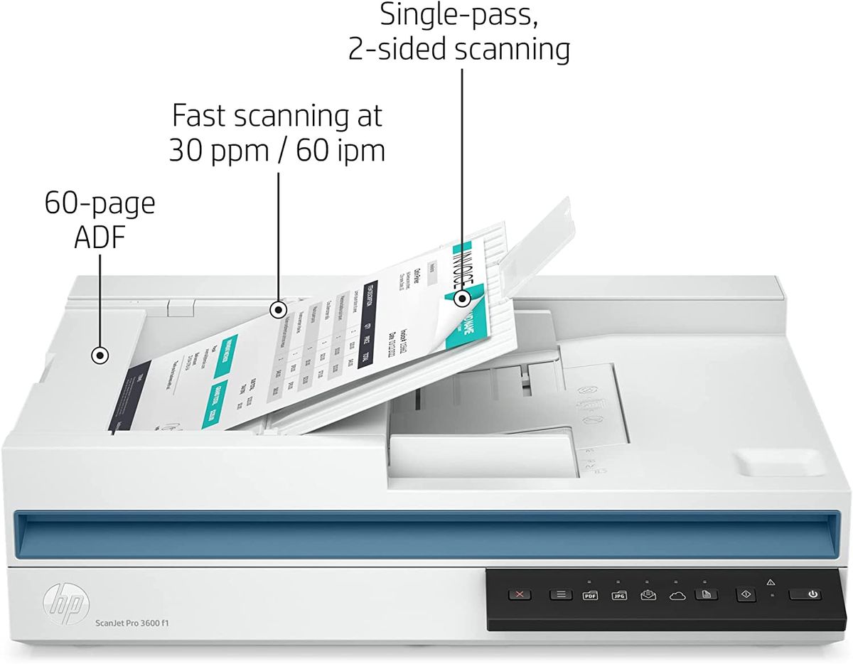 ScanJet Pro 3600 F1, Fast 2-Sided Scanning And Auto Document Feeder