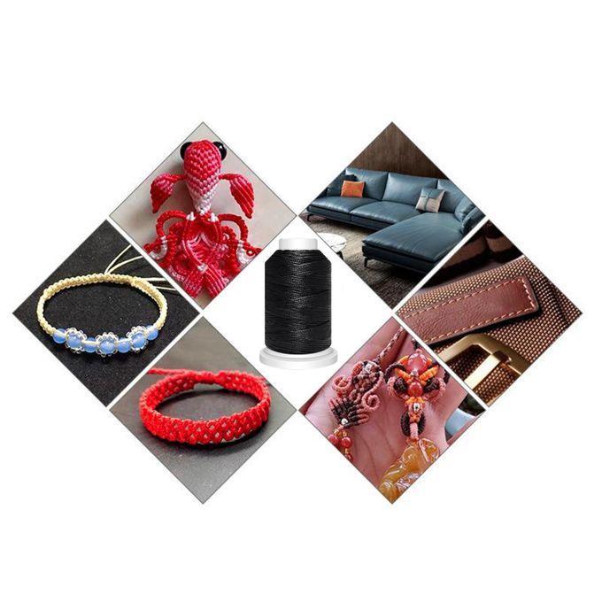 1mm Polyester Waxed Thread Cord For Leather Canvas Tent Sewing Black