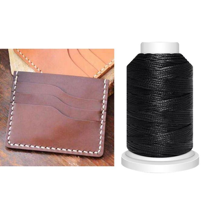 1mm Polyester Waxed Thread Cord For Leather Canvas Tent Sewing Black