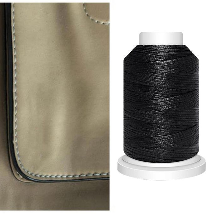 1mm Polyester Waxed Thread Cord For Leather Canvas Tent Sewing Black