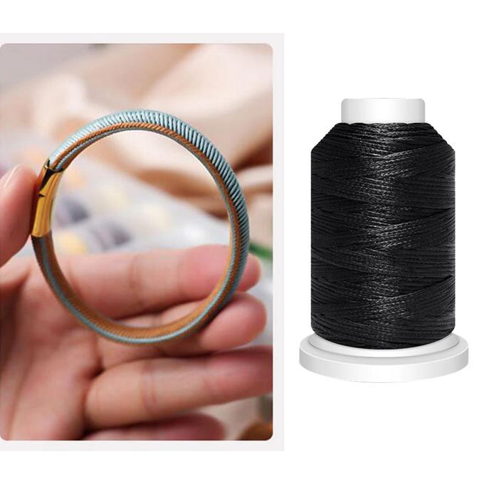 1mm Polyester Waxed Thread Cord For Leather Canvas Tent Sewing Black