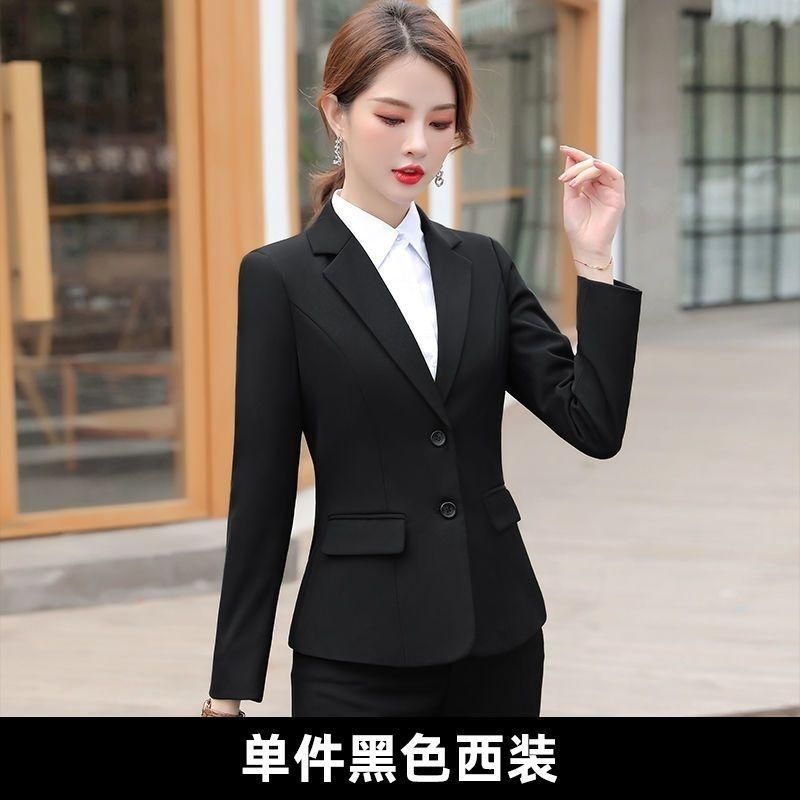 M218 Spring and Autumn New Small Business Suit Coat Female Business Wear Student Interview Ol White Collar Temperament Suit Hotel Overalls Suit