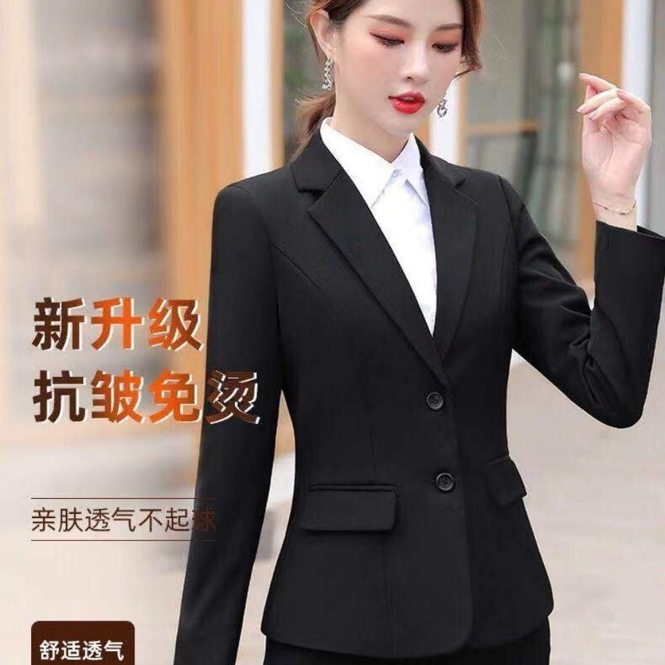 M218 Spring and Autumn New Small Business Suit Coat Female Business Wear Student Interview Ol White Collar Temperament Suit Hotel Overalls Suit