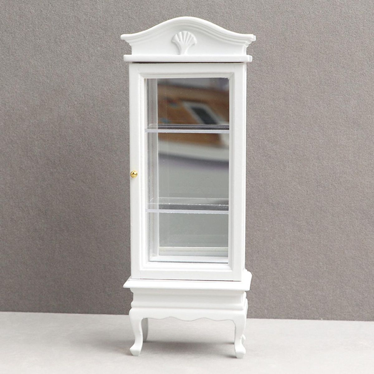 Mini Furniture Model Single Door Miniature Book Shelf White
