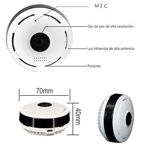 Security Wifi Security IP Camera 360° 2MP Panoramic Hidden 1080P