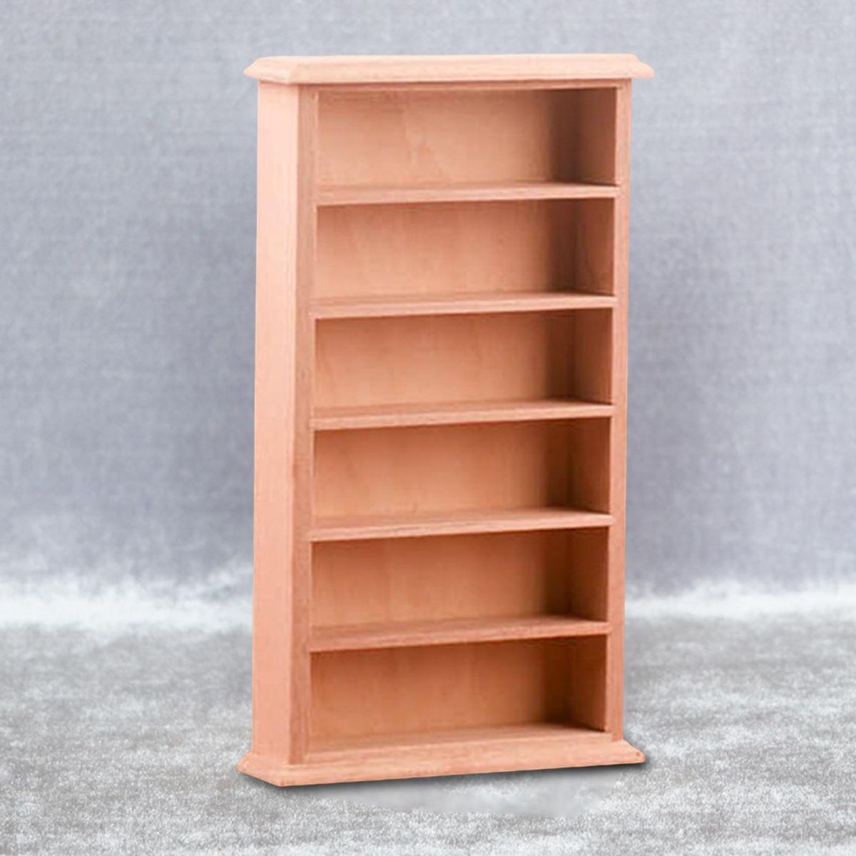 Miniature Bookshelf Play House Mini Bookcase Model Dollhouse Furniture Accessories Wooden Color