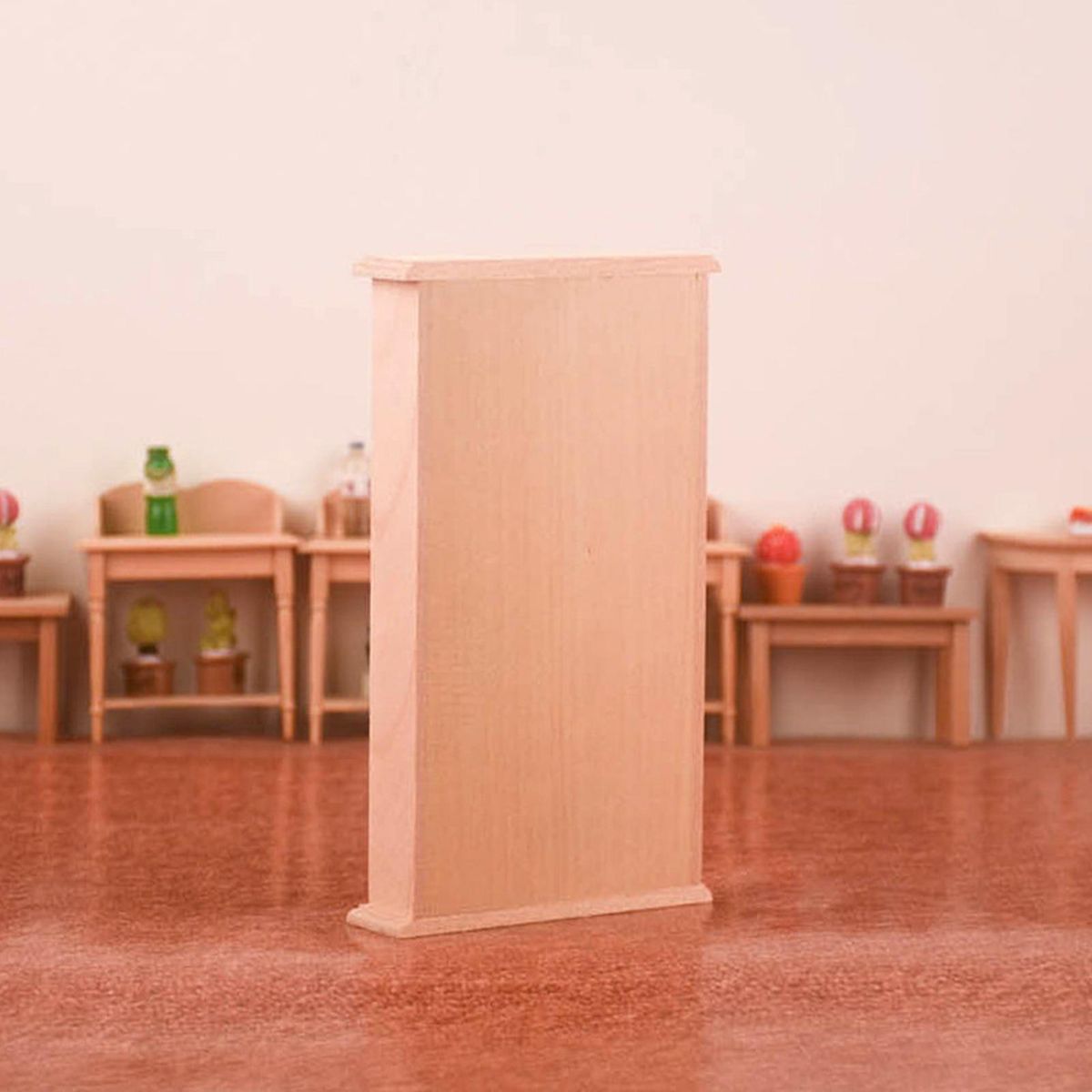 Miniature Bookshelf Play House Mini Bookcase Model Dollhouse Furniture Accessories Wooden Color