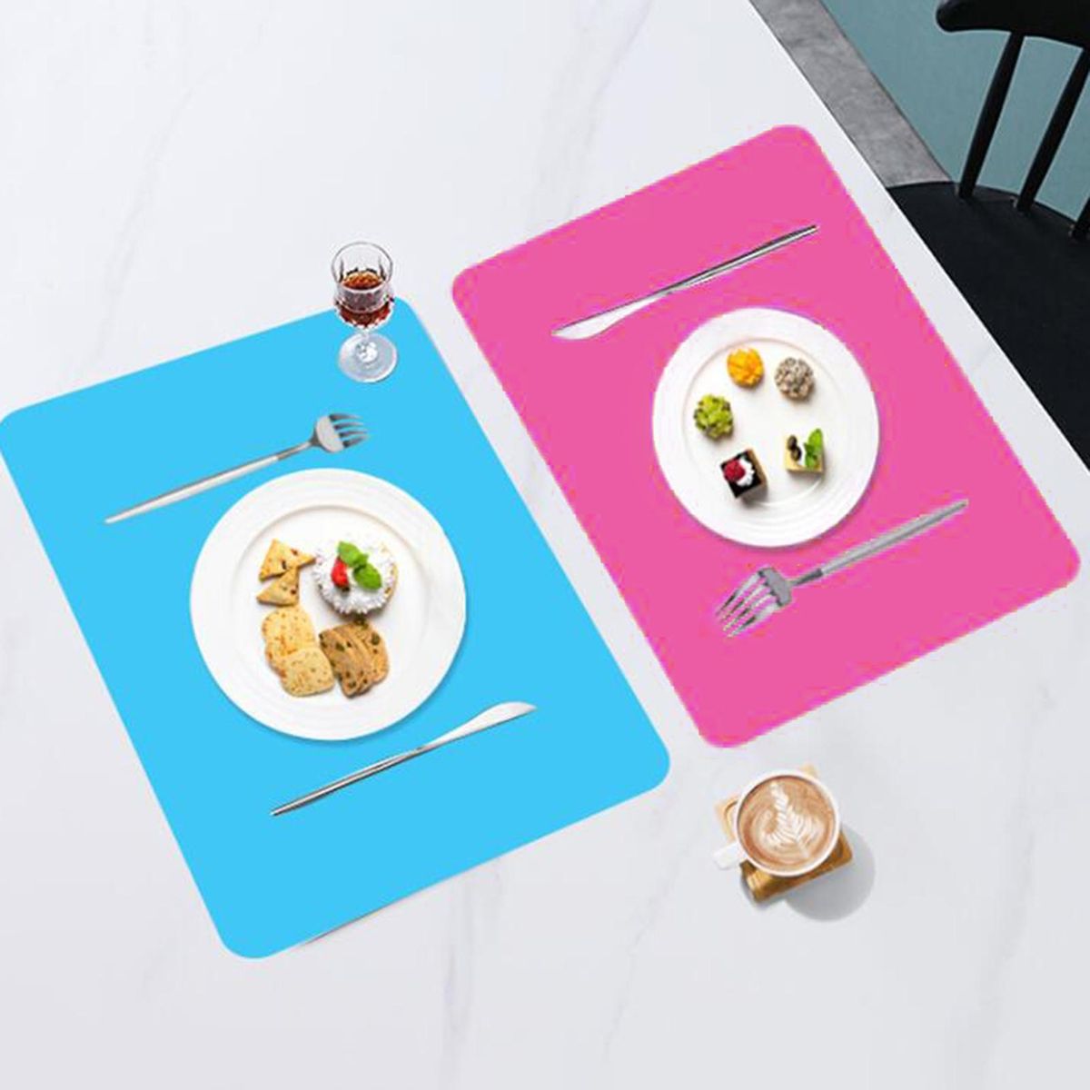 Silicone Craft Mats Resin Casting Nail Painting Table Mat Blue and Pink