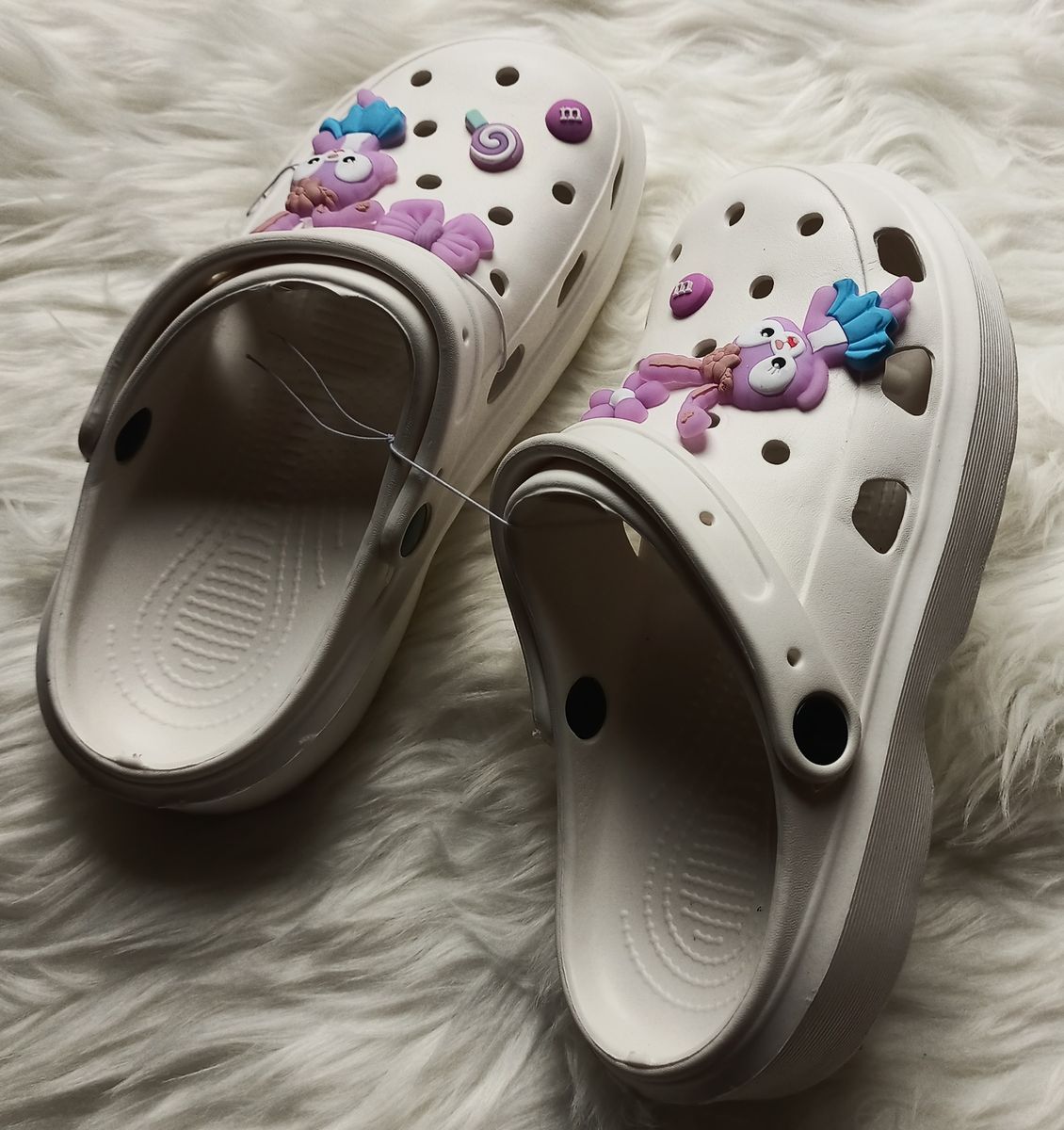 Cute Mule Rubber Slippers-White