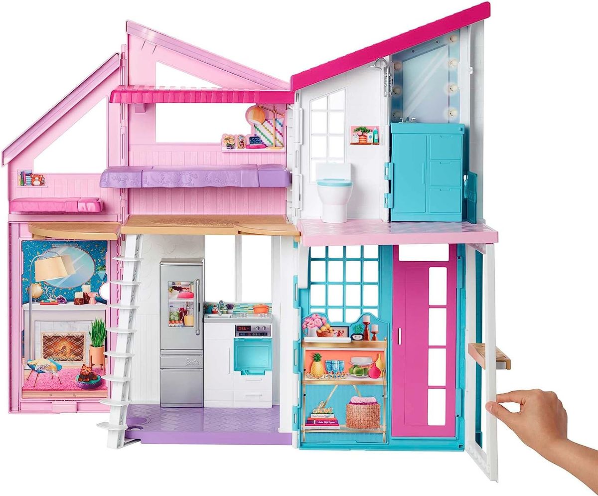 Barbie Malibu House 2-Story 6-Room Dollhouse With Transformation Features