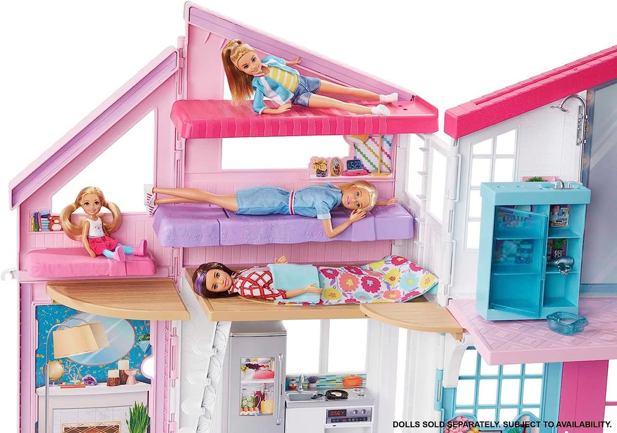 Barbie Malibu House 2-Story 6-Room Dollhouse With Transformation Features