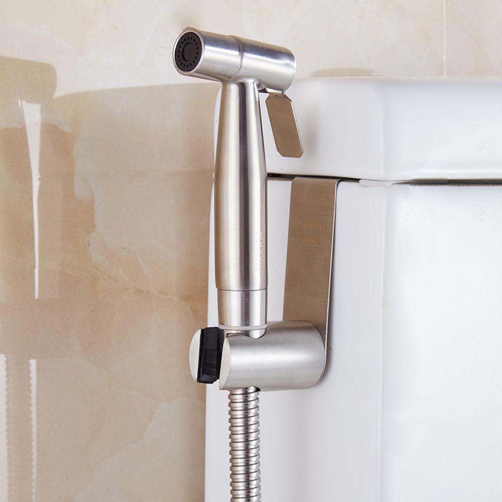 SUS304 Stainless Steel Nickle Bathroom Handheld Bidet Shattaf Sprayer Transforms Toilet Into Spray Bidet Vaporizer WS024S