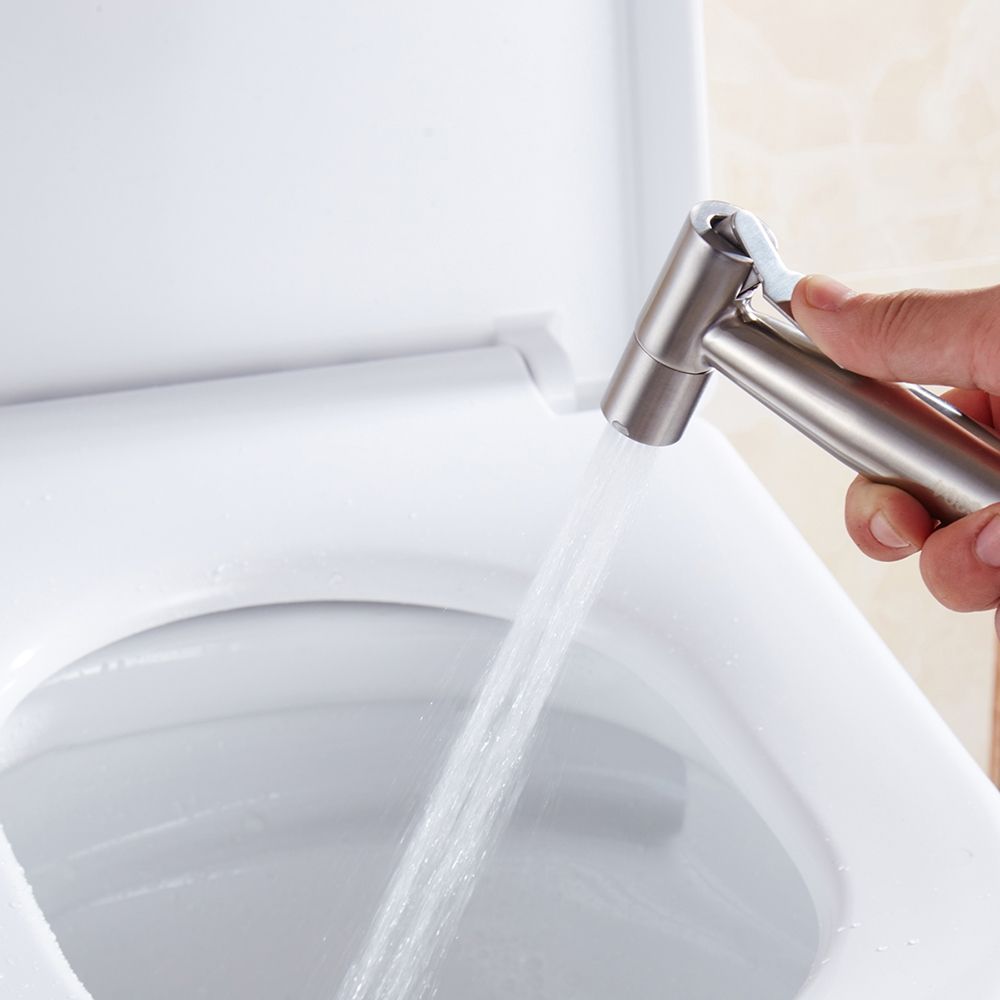 SUS304 Stainless Steel Nickle Bathroom Handheld Bidet Shattaf Sprayer Transforms Toilet Into Spray Bidet Vaporizer WS024S