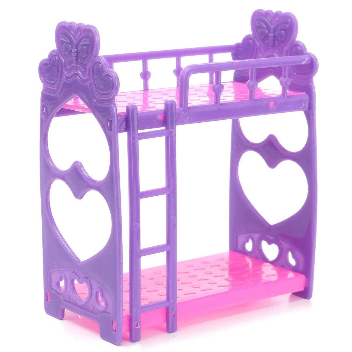 Plastic Bunk Bed W/ Ladder 1:6 For Barbie Doll's House Dollhouse Furniture