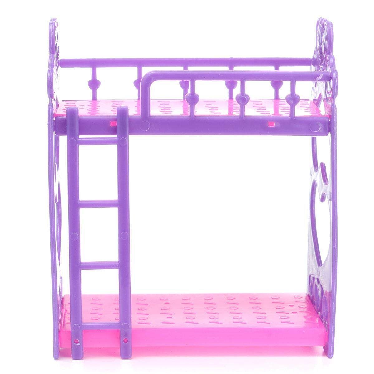 Plastic Bunk Bed W/ Ladder 1:6 For Barbie Doll's House Dollhouse Furniture