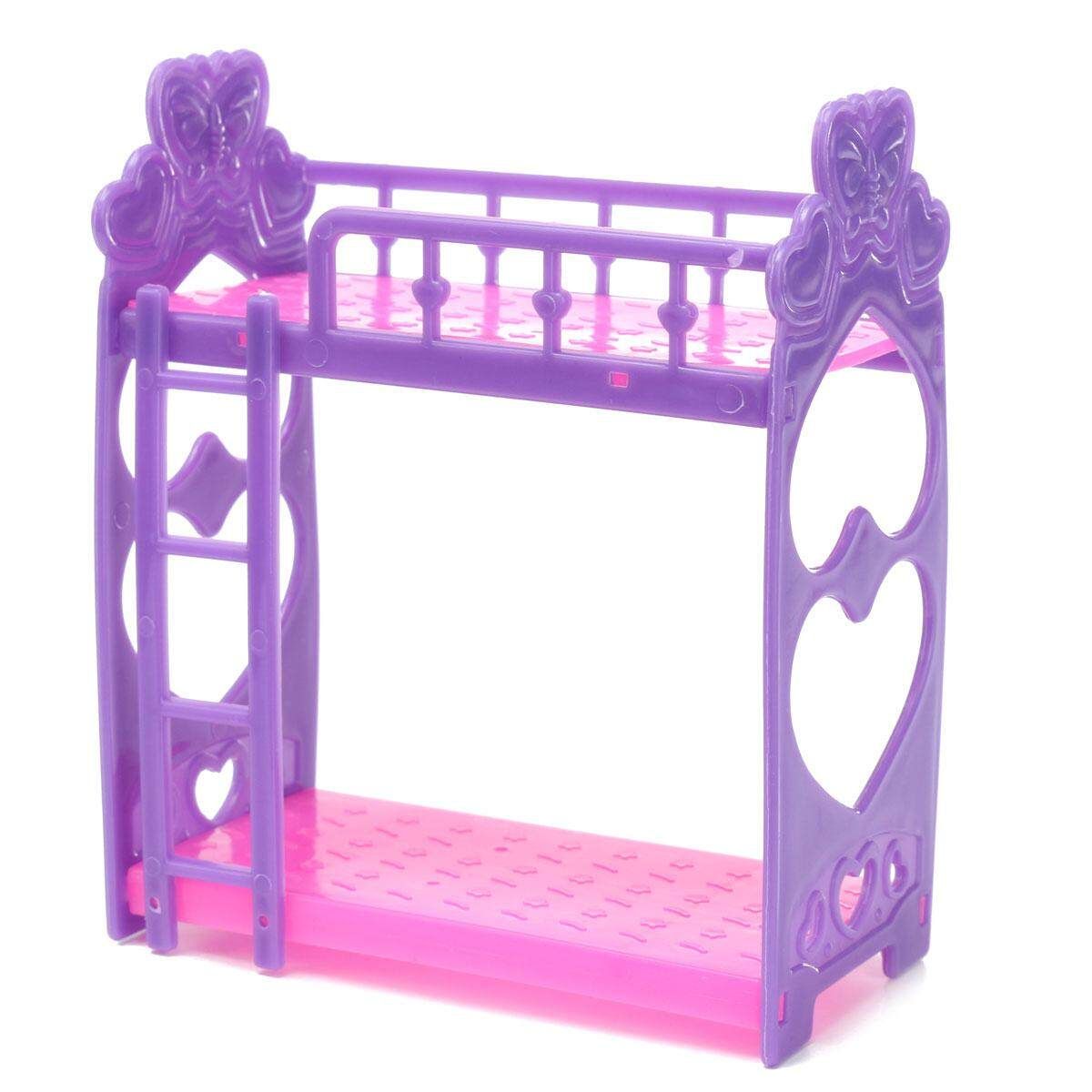 Plastic Bunk Bed W/ Ladder 1:6 For Barbie Doll's House Dollhouse Furniture