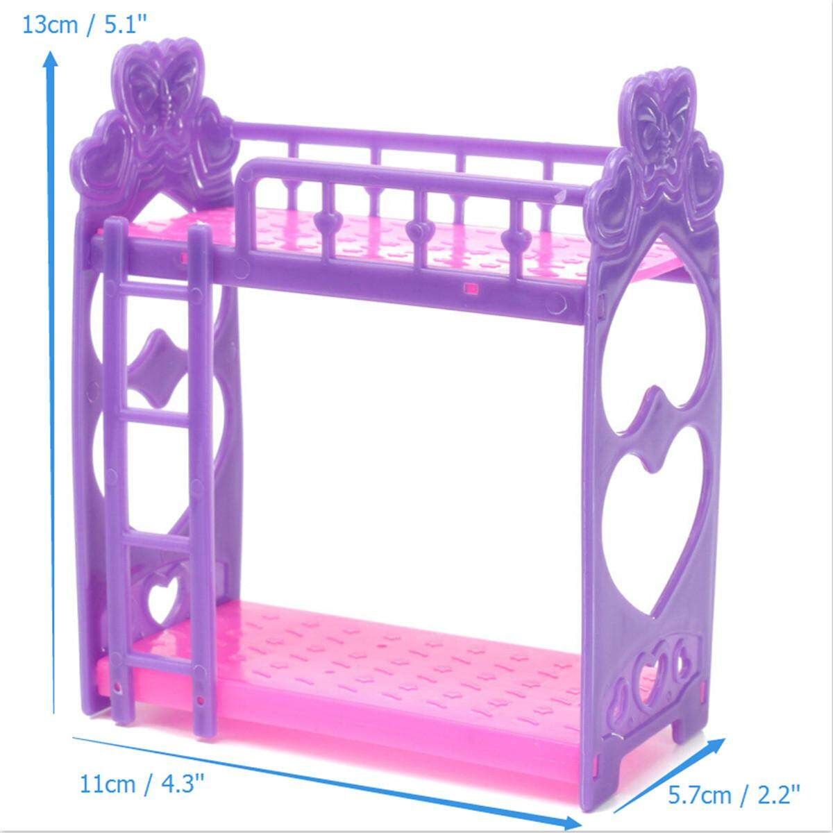 Plastic Bunk Bed W/ Ladder 1:6 For Barbie Doll's House Dollhouse Furniture