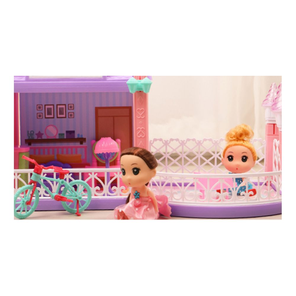 93Pcs DIY LED Light Music Princess House Miniature Dollhouse Furniture Kit Kids Toys Gift