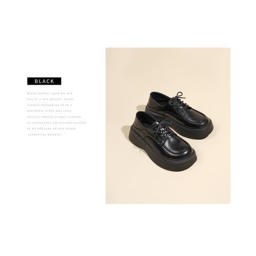 English Style Small Leather Shoes Thick Soles Women's Shoes Are Versatile
