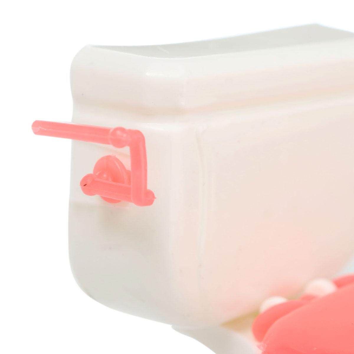 Bathroom Furniture Plastic Toilet Sink Mirror Set For Barbie Doll Dollhouse
