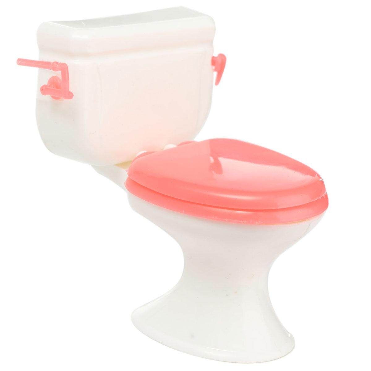 Bathroom Furniture Plastic Toilet Sink Mirror Set For Barbie Doll Dollhouse