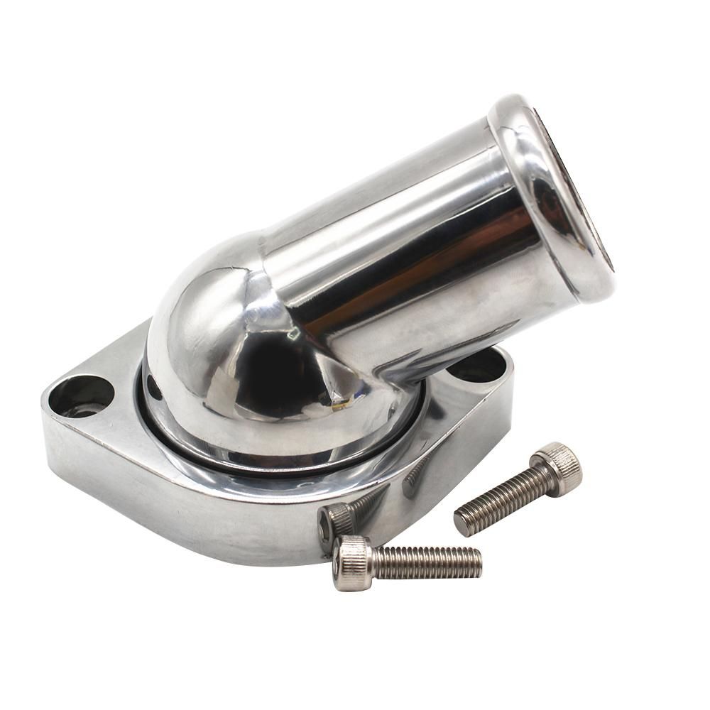 LS1 LS2 LS7 Polished Aluminum 45° Water Neck Swivel Snokle Thermostat Housing Replacement for Chevy