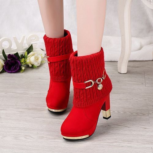 Heels Ladies Boots Shallow Mouth Pointed Office Heels Women Boots