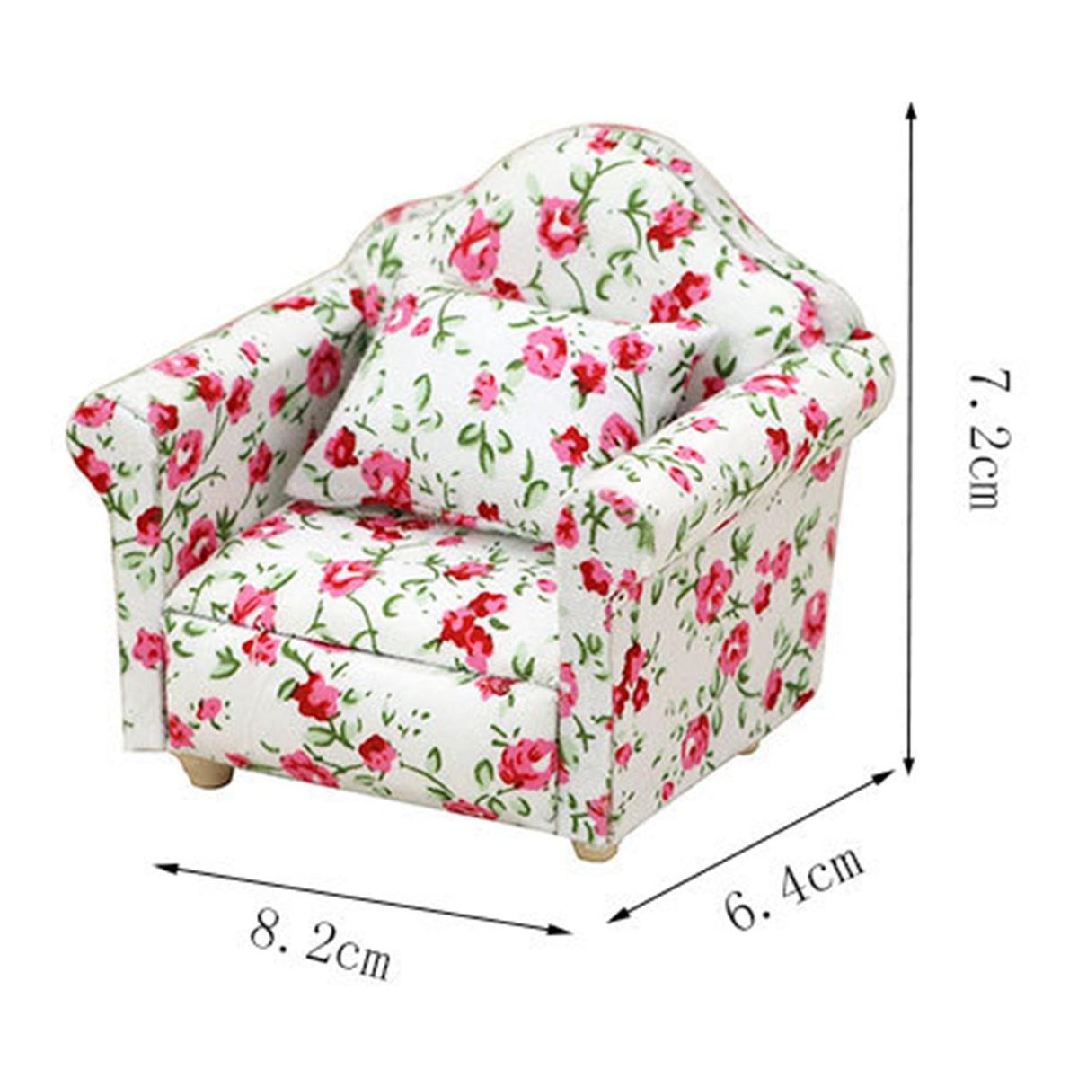 1/12 Scale Doll House Miniature Single Sofa with Pillow
