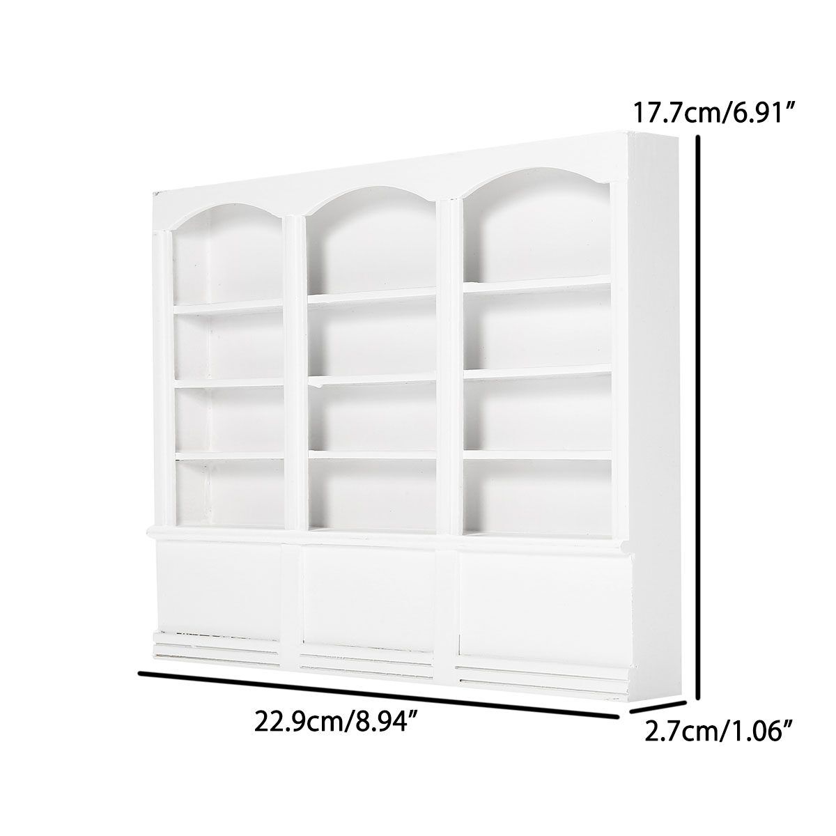 New Fashion Wood Miniature Display Bookcase Bookshelf Cabinet For 1/12 Dollhouse Furniture