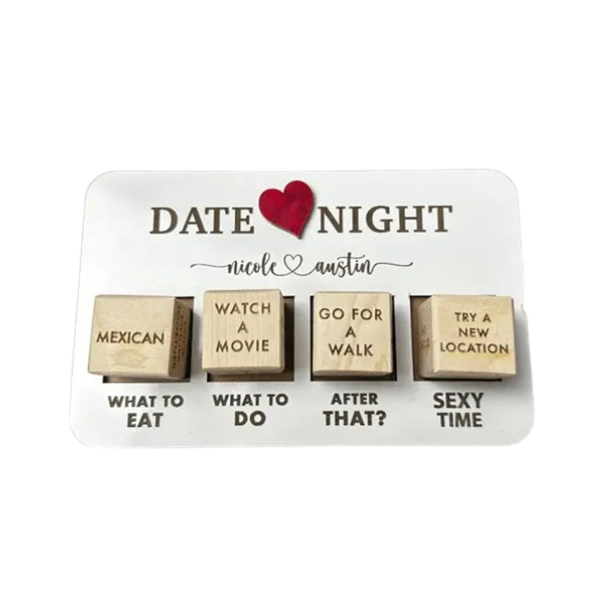 Couple Date Night Dice Romantic Date Night Dice Kit for Valentines Wooden Color
