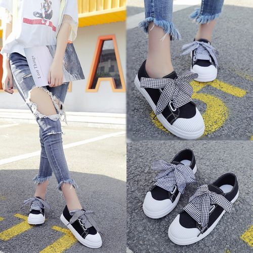 Women Casual Single Shoes Bow Knot Student Sneakers Office