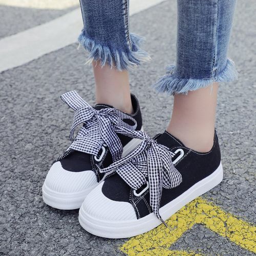 Women Casual Single Shoes Bow Knot Student Sneakers Office