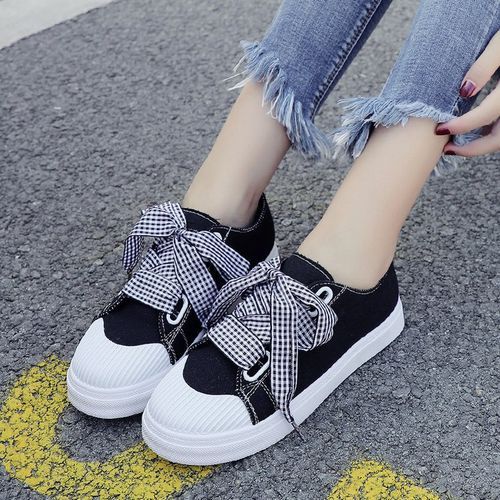 Women Casual Single Shoes Bow Knot Student Sneakers Office