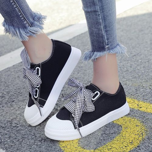 Women Casual Single Shoes Bow Knot Student Sneakers Office